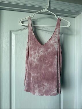 American Eagle Soft & Sexy Mauve Tie-Dye V-Neck Tank Top Size S